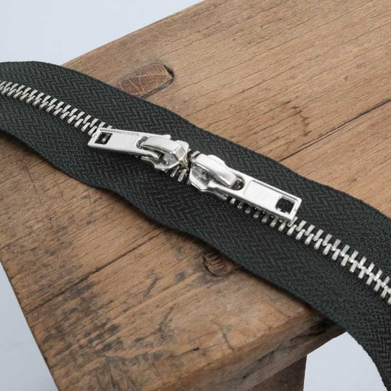 40 cm Black Double-Slider Zipper - Maison Klem
